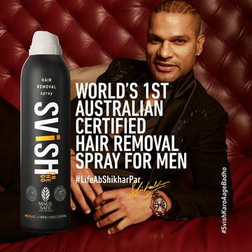 SVISH HAIR REMOVAL SPRAY FOR MEN (400ML, PACK OF 2) | MADE SAFE CERTIFIED