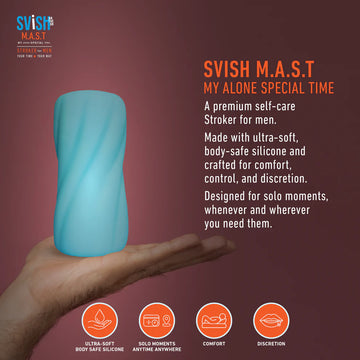 Svish MAST Stroker Personal Massager For Men & Water Based Edible Natural Lubricant (100ml)